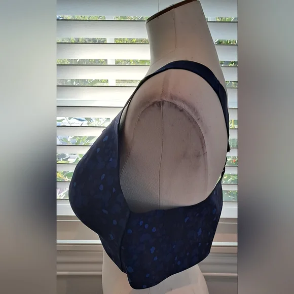 Knix Multi Blue Catalyst Front Zip Sports Bra Sz 8 NWT